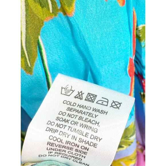 Jayshree Dalal Fiji Tropical Tiered Short Sleeve Casual Dress L - Picture 6 of 8